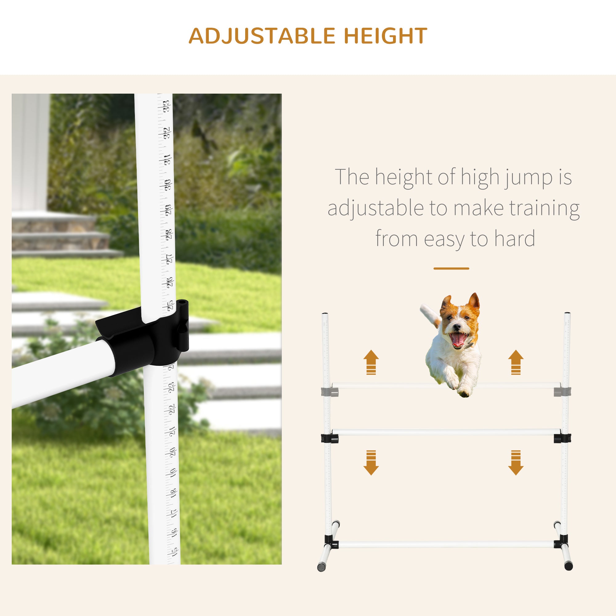 4-piece Dog Agility Training Equipment With Height-adjustable