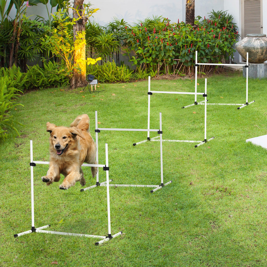 4-piece Dog Agility Training Equipment With Height-adjustable