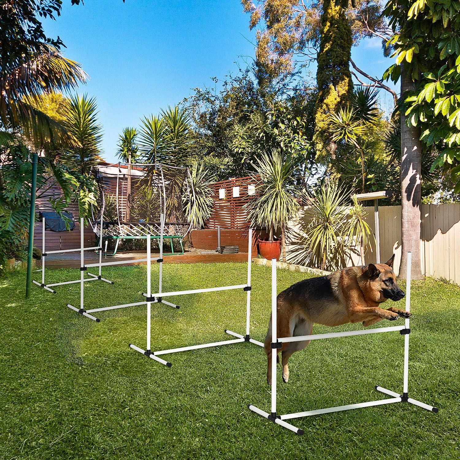 4-piece Dog Agility Training Equipment With Height-adjustable